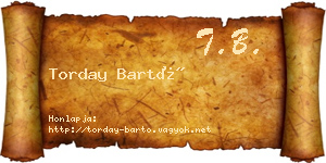 Torday Bartó névjegykártya